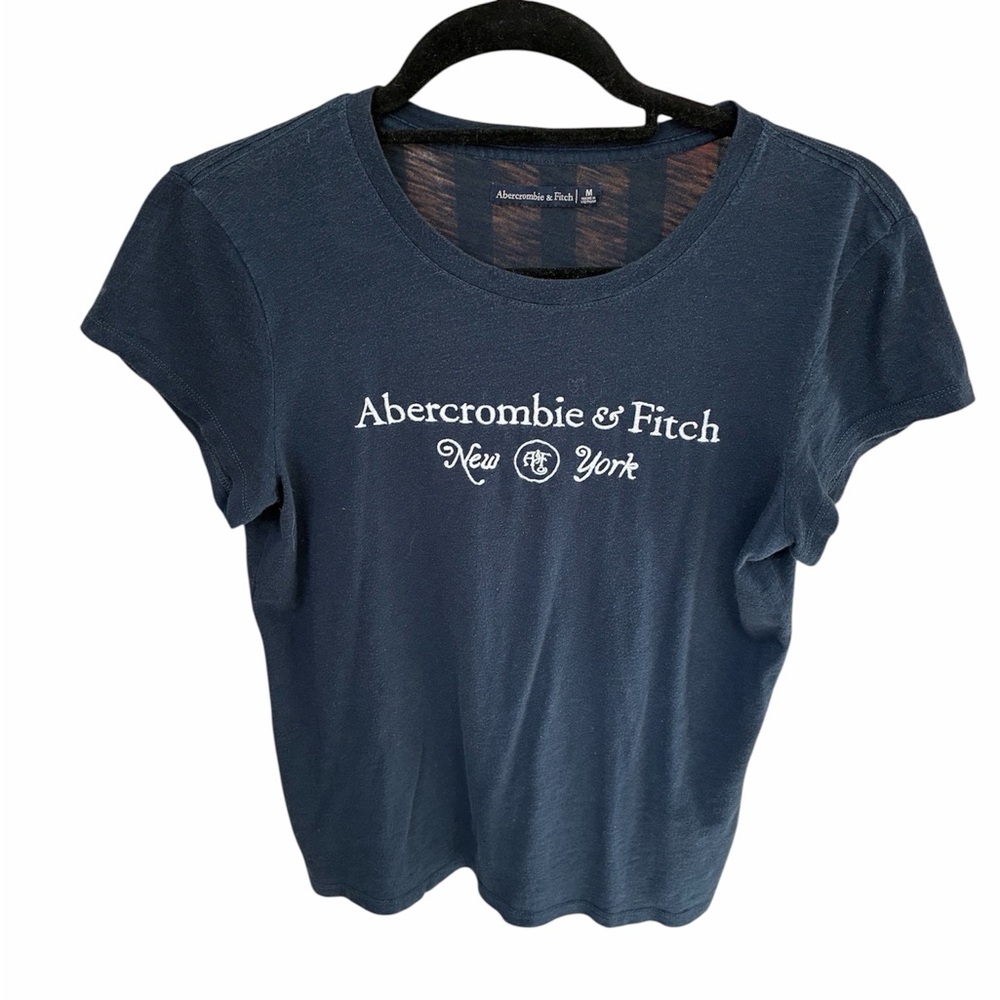 Abercrombie & Fitch embroidered Navy Blue Logo Tee